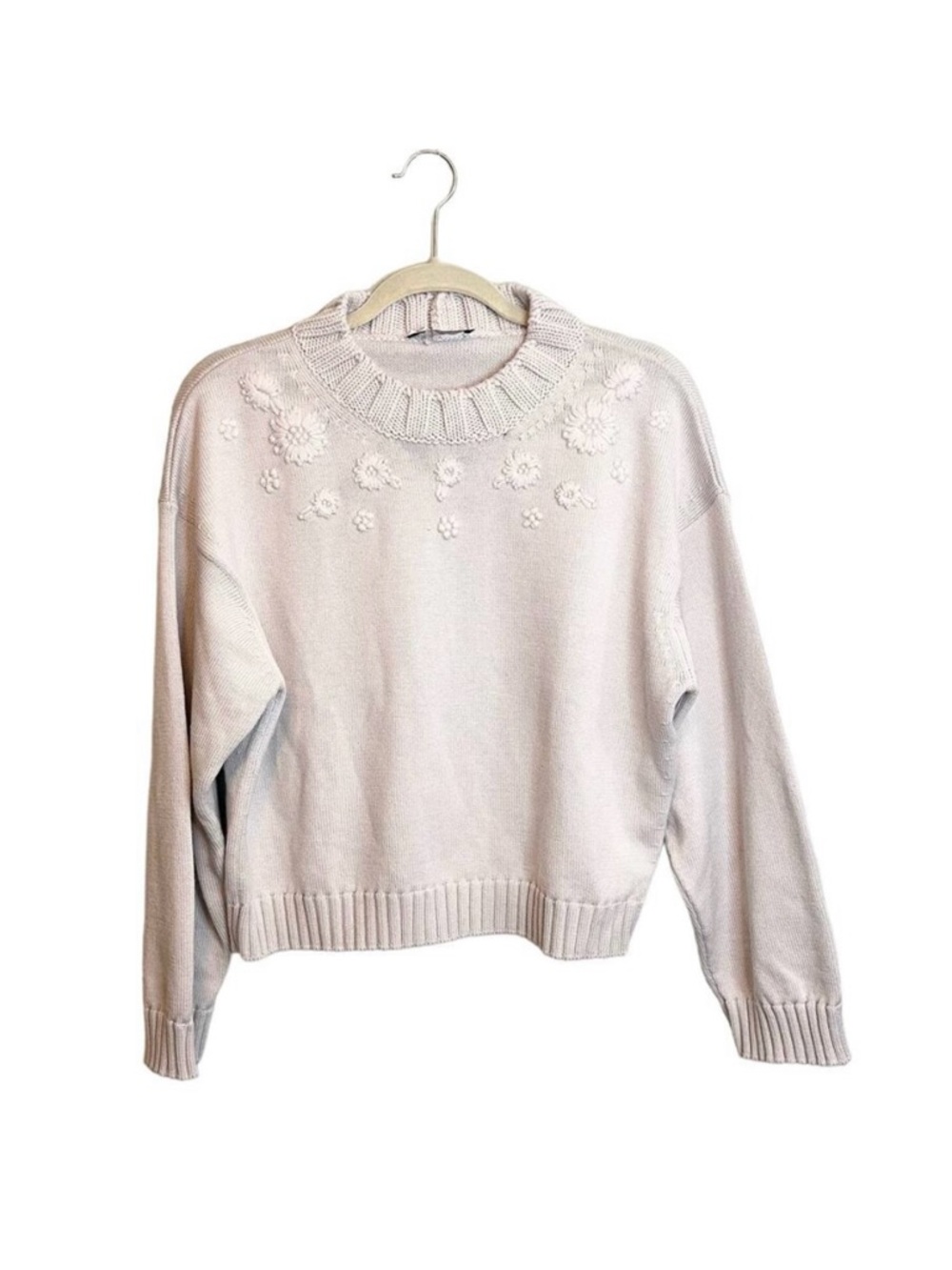 Vivetta Chunky Cream Taupe Wool Cable Knit Sweater Size S/M